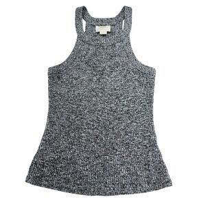 Maeve Anthropologie Womens Small Grey Marled Knit High Neck Ribbed Tank Top USA